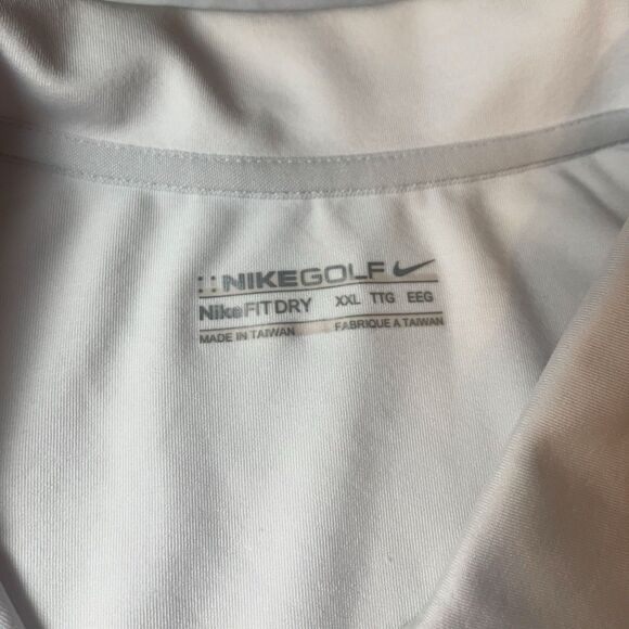 Nike Golf Polo Mens Sz XXL 2XL White Block Stripe Blue Orange Red Dri-Fit Preppy - Picture 4 of 6